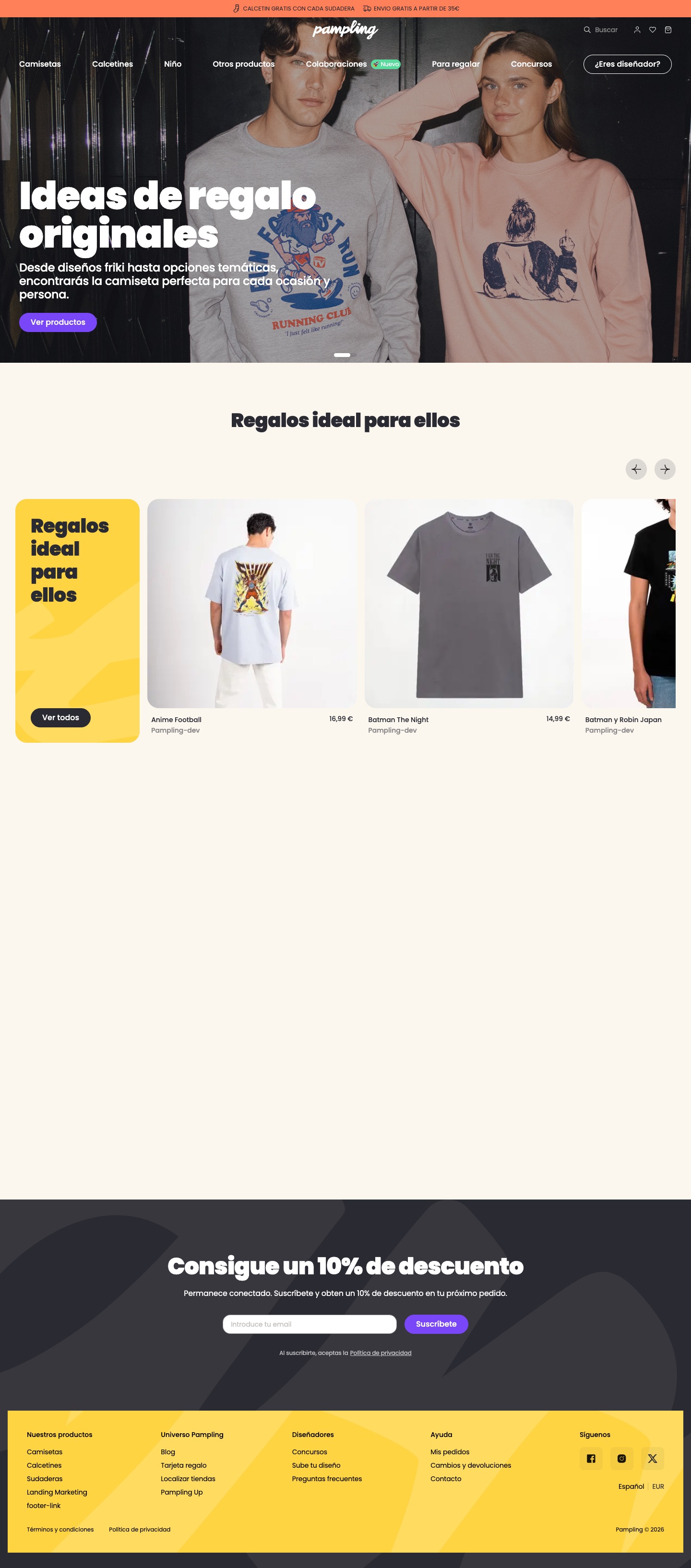 Landing example desktop